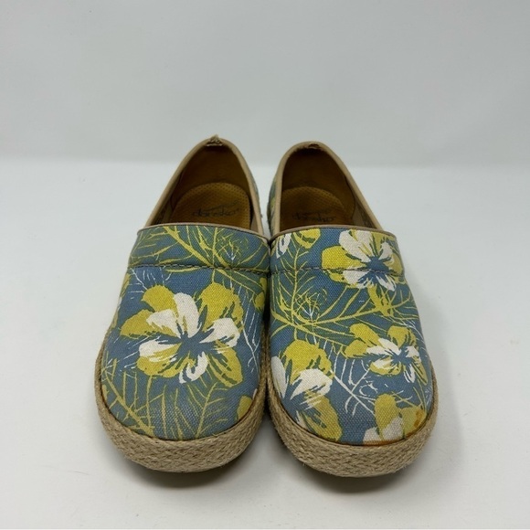 Dansko Blue and Yellow Hawaiian Floral Canvas Fabric Clogs Size 37 - Picture 6 of 15